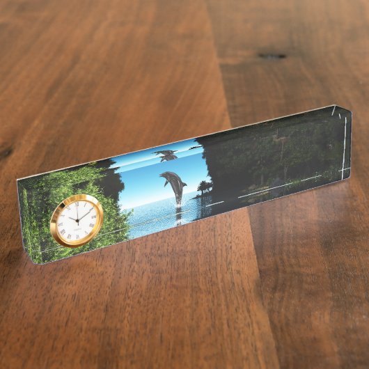 Dolphin in einer versteckten Höhle Namensplakette (Seite)