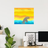 Dolphin in Flight Print Poster (Heimbüro)