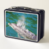 Dolphin in Milford Sound, Neuseeland Metall Brotdose (Rückseite)
