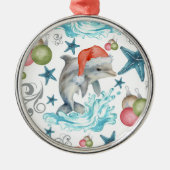 Dolphin in Santa Hat Christmas Ornament Keepsake (Vorne)