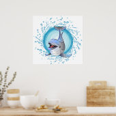 Dolphin in Splash Circle lachen Poster (Küche)