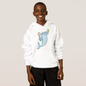 Dolphin in Tennis mit Tennisschläger Hoodie (Vorne ganz)