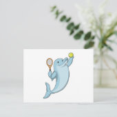 Dolphin in Tennis mit Tennisschläger Postkarte (Stehend Vorderseite)