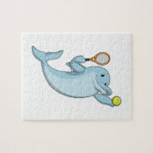 Dolphin in Tennis mit Tennisschläger Puzzle (Horizontal)