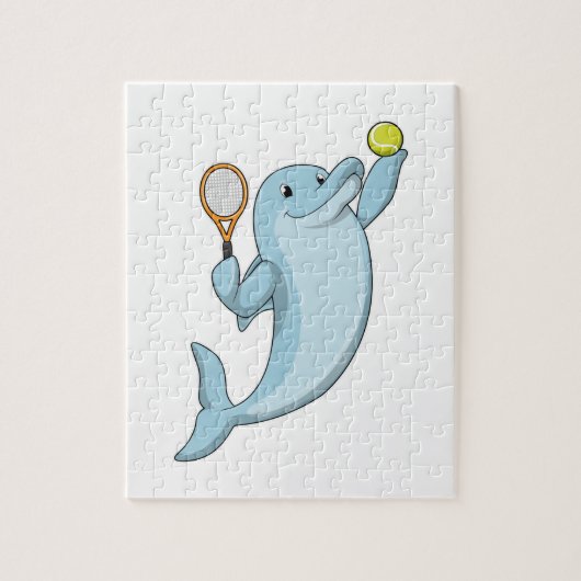 Dolphin in Tennis mit Tennisschläger Puzzle (Vertikal)