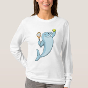 Dolphin in Tennis mit Tennisschläger T-Shirt
