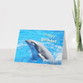 Dolphin in Water Happy Birthday Card Karte (Vorderseite)