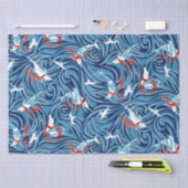 Dolphin Joy Tropical Nautical Christmas/Blue, Red Seidenpapier (Handwerk)