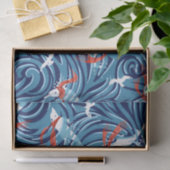 Dolphin Joy Tropical Nautical Christmas/Blue, Red Seidenpapier (Geschenk)