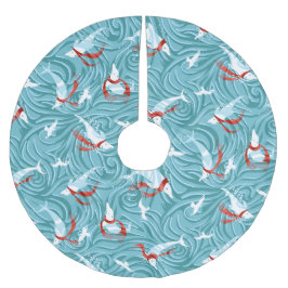 Dolphin Joy Tropical Ocean Schönes Weihnachten Polyester Weihnachtsbaumdecke