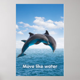 Dolphin Jump Ocean Wall Art Summer Splash Poster