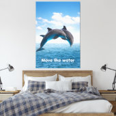 Dolphin Jump Ocean Wall Art Summer Splash Poster Leinwanddruck (Insitu (Schlafzimmer))