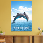 Dolphin Jump Ocean Wall Art Summer Splash Poster Leinwanddruck (Insitu (Wohnzimmer))