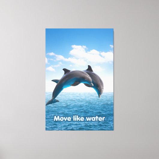Dolphin Jump Ocean Wall Art Summer Splash Poster Leinwanddruck (Vorderseite)
