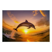 Dolphin Jumping and Splashing Poster (Vorderseite)
