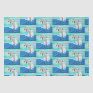 Dolphin Jumping Ocean Splash Tropical Sea Life Seidenpapier