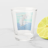 Dolphin Jumping Ocean Splashing Beach Lover Schnapsglas (Rückseite)