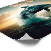 Dolphin Jumping out of Water Poster (Ecke)