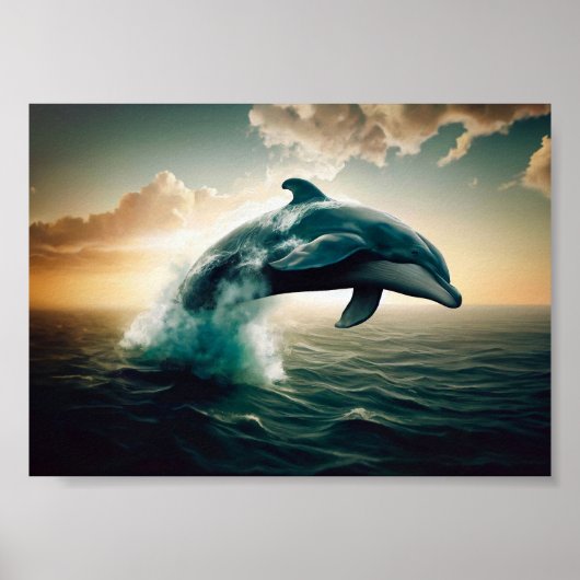 Dolphin Jumping out of Water Poster (Vorne)