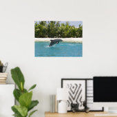 Dolphin Jumping Tropical Beach Poster (Heimbüro)