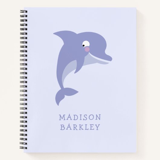 Dolphin Kid's Niedlich Notizblock (Vorderseite)