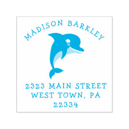 Dolphin Kid's Niedliche Rücksendeadresse Briefmark Permastempel