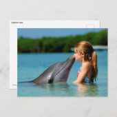 Dolphin-Kuss Postkarte (Vorne/Hinten)
