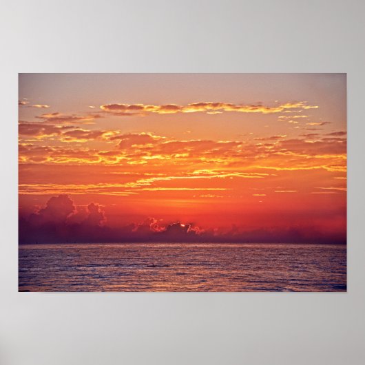 Dolphin Leaping bei Sonnenaufgang Poster (Vorne)