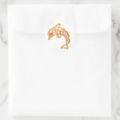 Dolphin Leaping Celtic Knot Runder Aufkleber (Tasche)