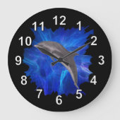 Dolphin Leaping Clock Große Wanduhr (Vorderseite)