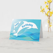 Dolphin Leaping im Ozean glücklich Geburtstag Karte (Gelbe Blume)