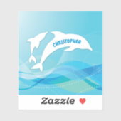 Dolphin Leaping im Ozean Personalisiert Aufkleber (Blatt)