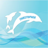 Dolphin Leaping im Ozean Personalisiert Aufkleber (Vorderseite)