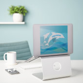 Dolphin Leaping im Ozean Personalisiert Aufkleber (Laptop auf Schreibtisch)
