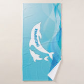 Dolphin Leaping im Ozean Personalisiert Badehandtuch (Badehandtuch)