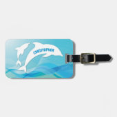 Dolphin Leaping im Ozean Personalisiert Gepäckanhänger (Vorderseite horizontal)