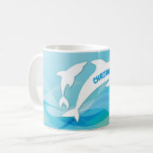 Dolphin Leaping im Ozean Personalisiert Kaffeetasse (Vorderseite Links)