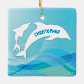 Dolphin Leaping im Ozean Personalisiert Keramikornament (Vorderseite)
