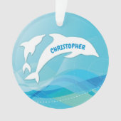 Dolphin Leaping im Ozean Personalisiert Ornament (Vorderseite)