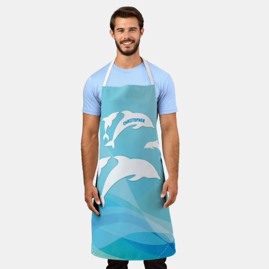 Dolphin Leaping im Ozean Personalisiert Schürze (Getragen)
