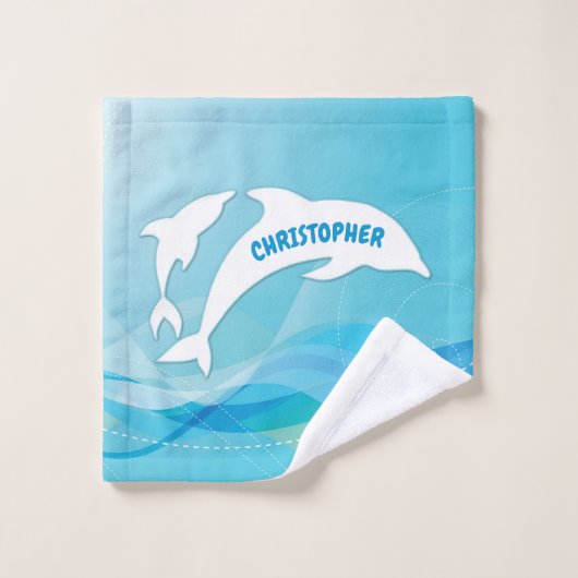 Dolphin Leaping im Ozean Personalisiert Waschlappen (Waschlappen)