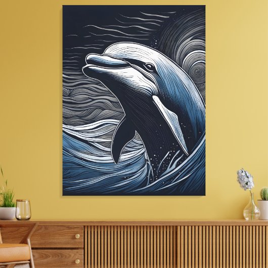 Dolphin Leinwanddruck (Insitu (Wohnzimmer))