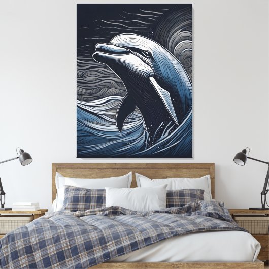 Dolphin Leinwanddruck (Insitu (Schlafzimmer))