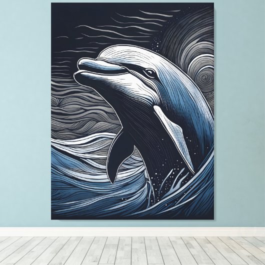 Dolphin Leinwanddruck (Insitu (Holzboden))