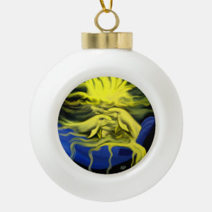 Dolphin-Liebe Keramik Kugel-Ornament
