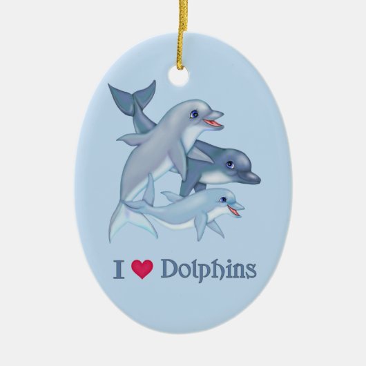 Dolphin-Liebe Keramik Ornament (Vorne)