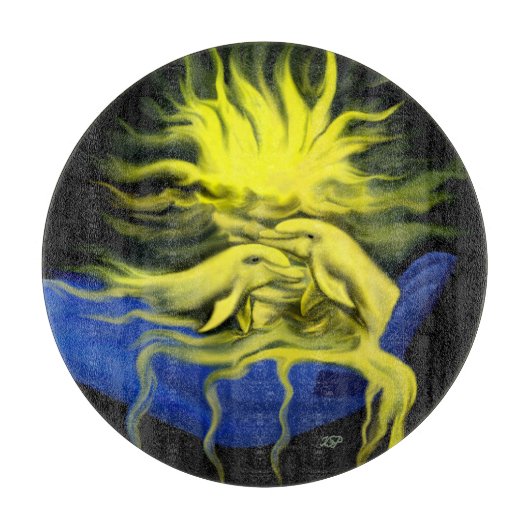 Dolphin-Liebe Schneidebrett (Vorderseite)