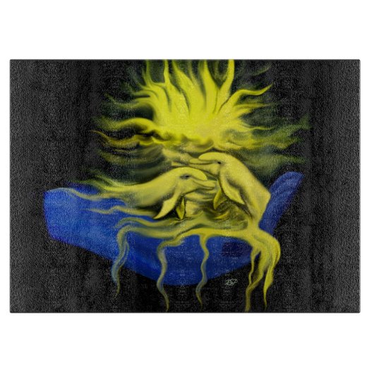 Dolphin-Liebe Schneidebrett (Vorderseite)