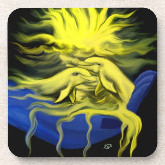 Dolphin-Liebe Untersetzer (Vorderseite)