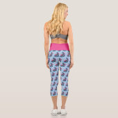 Dolphin Lotus Blume Kirschblüten Capri Leggings (Rückseite)